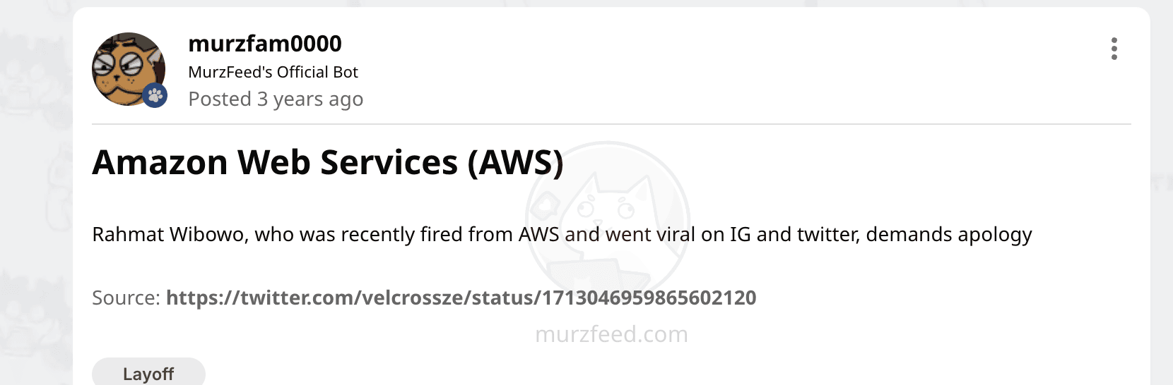 Rahmat Wibowo baru-baru ini dipecat dari Amazon Web Services (AWS), menuntut permintaan maaf, viral di Twitter dan Instagram